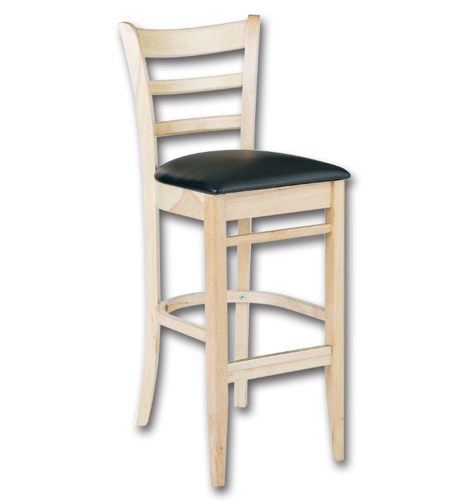 Ladder Back Hardwood Bar Stool 42"H